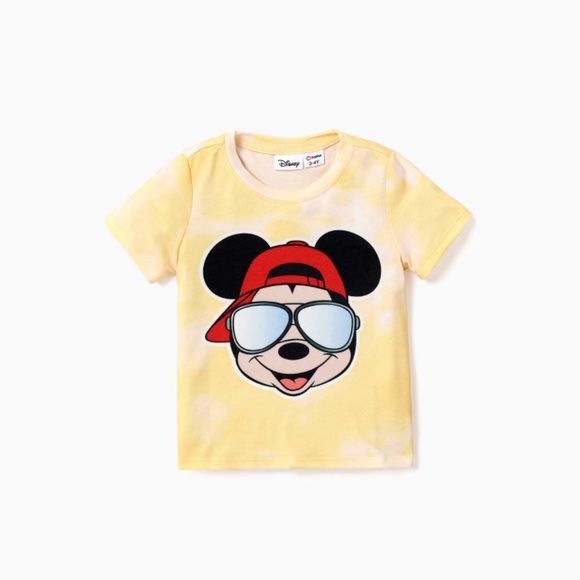 Disney Yellow Tie-Dye Mickey Mouse Short Sleeve T-shirt for Boys - Picture 2 of 5